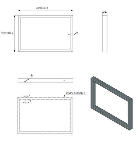 Nogi stalowe rama do stołu stelaż 1 szt. 40x20mm SD-6/4 zewnętrzne Nogi stalowe rama do stołu stelaż 1 szt. 40x20mm SD-6/4 zewnętrzne
